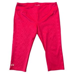 Under Armour Pink Leggings with Capri Length and Moisture Wicking Fabric Sz L
